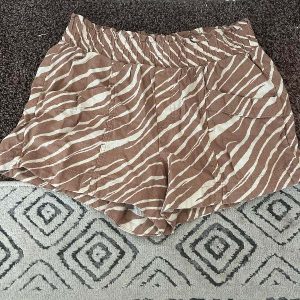 A New Day Zebra Print Elastic Waist Lounge Shorts